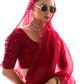 Red Silk Saree with Matching Blouse
