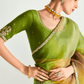 Satrangi Leaf Tissue Silk Saree In Green And Yellow