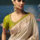 Devyani Weaving Handcrafted Saree In Ivory