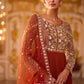 Aurelia Georgette Embroidered Anarkali Gown in Rust Red