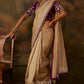Majestic Shimmer Bead Work Saree in Gold