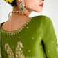 Satrangi Leaf Tissue Silk Saree In Green And Yellow