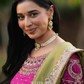 Haritangi Gadwal Tissue Saree Olive Green With Stitched Blouse