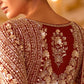 Aurelia Georgette Embroidered Anarkali Gown in Rust Red