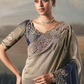 Grey Art Silk Saree with Embroidered Border