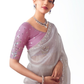 Grey Silk Saree with Zari & Sequins Work and Purple Silk Blouse