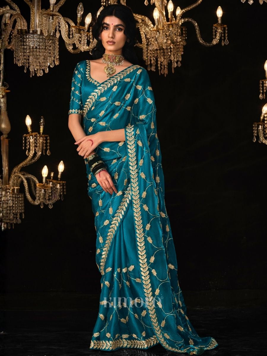 Mayurika Soft Silk Saree In Peacock Blue