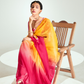 Yellow & Red Shade Organza Saree