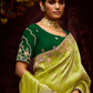 Green Banarasi Silk Saree With Havy Work