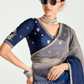 Kanvira Tissue Silk Saree In Ombre Blue