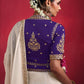 Naqsh Ivory Natural Silk Saree with Blue Corset-Style Blouse
