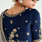 Kanvira Tissue Silk Saree In Ombre Blue