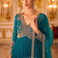 Zehra Georgette zari sequin detailing Ethnic Suit in Teal Blue