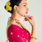 Yellow & Red Shade Organza Saree