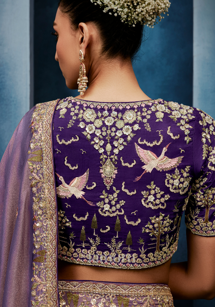 Wisteria Gadwal Tissue Silk Saree Purple