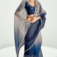 Kanvira Tissue Silk Saree In Ombre Blue