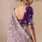 Purple Fancy Fabric Embroidered Saree for Wedding & Party Wear