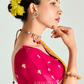 Noor Uday Organza Tissue Saree In Red And Yellow