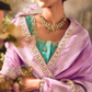 The Royal Orchid: A Banarasi Masterpiece in Lavender & Teal