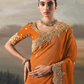 Orange Art Silk Saree with Embroidered Border