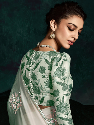 Neerja Noor Tissue silk saree in Green