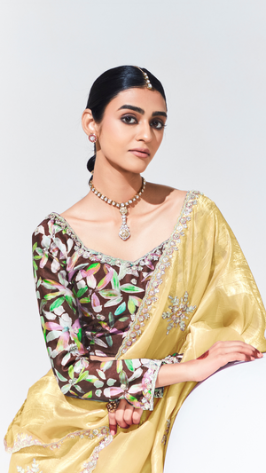 Sunshine Glow – Radiant Yellow Saree in Pure Silk for Festive Elegance