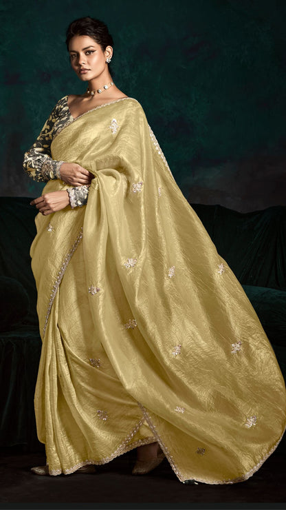 Yellow Designer Organza Saree: Effortless Elegance for Every Occasion