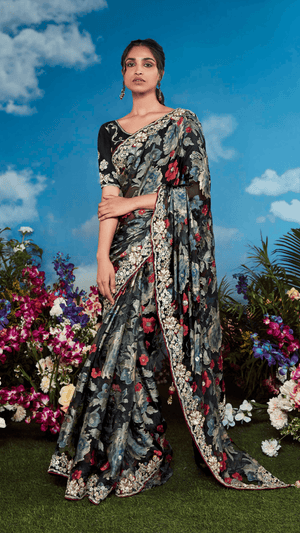 “MIDNIGHT GRACE” – A SAREE THAT WHISPERS ELEGANCE - Kimora.in