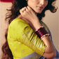 Sky Blue Weaving Banarasi Saree with Yellow Blouse