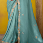 Tissue Silk Saree with Embroidered Border and Floral Blouse