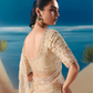 Beige Organza Tissue Silk Hand Embroidered Bridal Saree