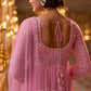 Veloura Georgette Embroidered Anarkali Gown in Blush Pink