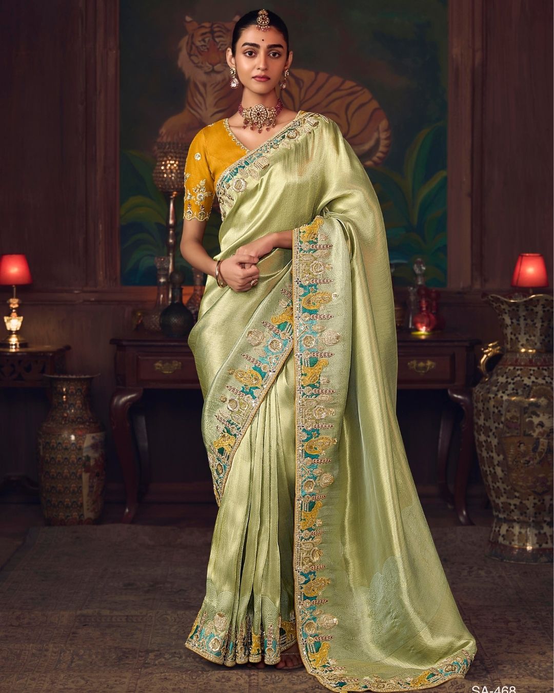 Divyavan Saree in Light Green