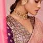 Blush Pink Weaving Silk Saree with Wine Blouse