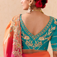 Shaded Pink & Orange Tussar Silk Saree