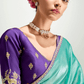 Triveni Rang Organza Tissue Saree In Turquoise