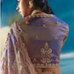 Lavender Purple Organza Tissue Silk Hand Embroidered Bridal Saree