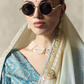 Aqua Noor Soft Silk floral embellished Saree