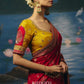 Vindya Weaving Handcrafted Saree In Red