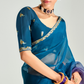 Navy Blue Shade Organza Saree