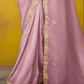 Tissue Silk Saree with Embroidered Border and Floral Blouse