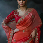 Riya Tissue Silk Saree Orange Pink Ombre