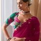 Wine Designer Organza Saree: Effortless Elegance for Every Occasion