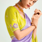 Heer Vasant Organza Tissue Saree In Yellow And Lilac