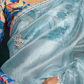 SKY BLUE DESIGNER ORGANZA SAREE  – A BLUSH OF ELEGANCE