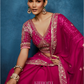Gulnaar Tissue Silk Saree Fuchsia Pink