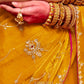 Aurelia Natural Crepe Saree in Yellow