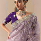 Purple Fancy Fabric Embroidered Saree for Wedding & Party Wear