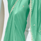 GREEN SILK SAREE WITH FLORAL BLOUSE – A PERFECT BLEND OF GRACE & ELEGANCE - Kimora.in