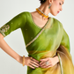 Green Shade Organza Tissue Silk Saree with Multi Sequins Work & Green Embroidered Blouse